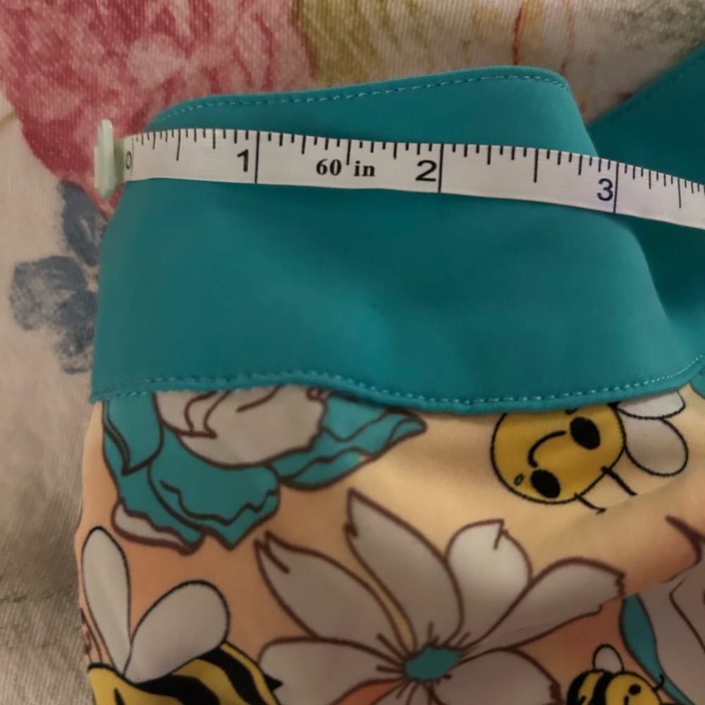 NWOT Banned Apparel Bees 🐝 US 18 poly turquoise peach sun dress - Picture 15 of 15